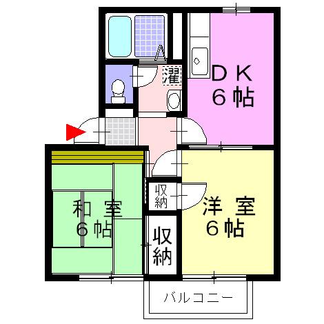 フレグランス(2DK/1階)の間取り写真