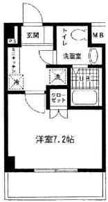 フルーレ池上(1K/1階)の間取り写真