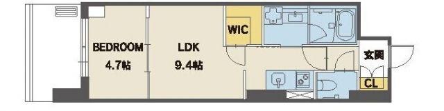 シーズンフラッツ上杉(1LDK/11階)の間取り写真