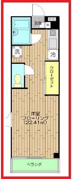 リメインズ中里(ワンルーム/4階)の間取り写真