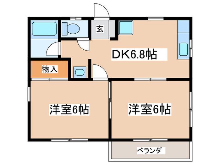 ラーク柳島(2DK/2階)の間取り写真