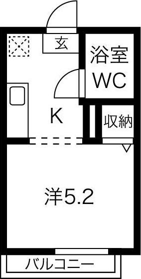 メゾン尾頭橋(1K/1階)の間取り写真