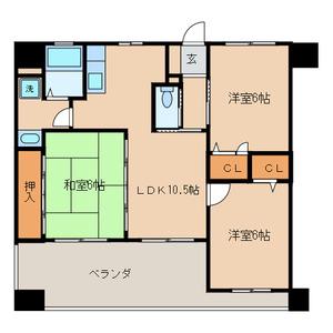 グランドープ道頓堀(3LDK/7階)の間取り写真