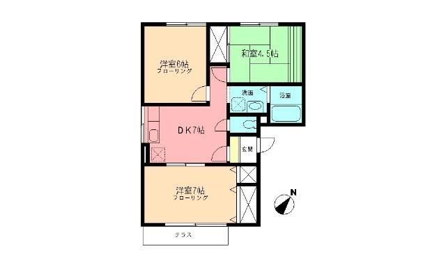 サニー・SHIZU(3DK/1階)の間取り写真