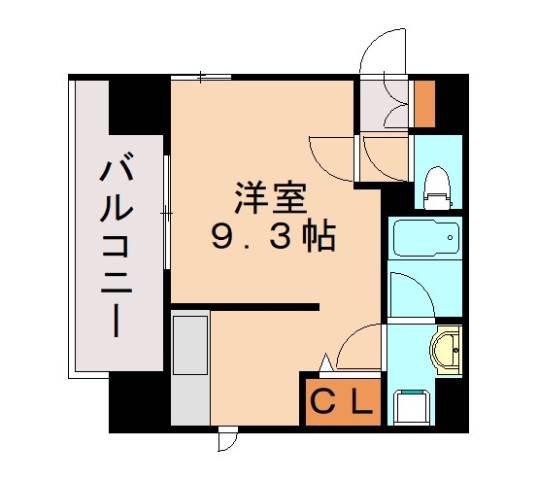 警固クレスタリア(ワンルーム/7階)の間取り写真