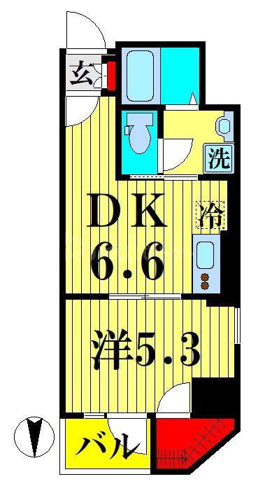 アッドバレーコート(1DK/4階)の間取り写真