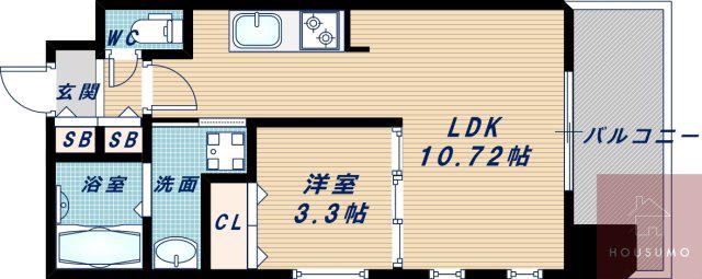 グランシス江坂(1LDK/5階)の間取り写真