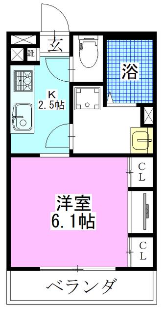 リブリ・前原東(1K/1階)の間取り写真