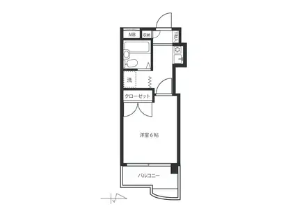 コープクリヴィア(1K/2階)の間取り写真