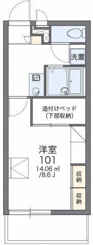 レオパレス南の風 II(1K/2階)の間取り写真