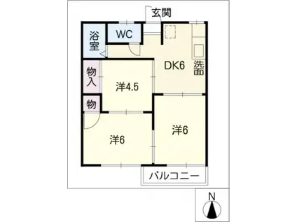 コーポ天水(3DK/2階)の間取り写真