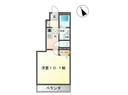 メゾン・ド・レーヴ(1K/1階)の間取り写真