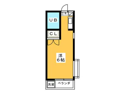 パークハイツ(ワンルーム/2階)の間取り写真
