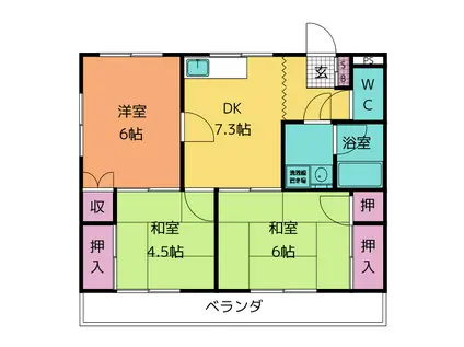 ドリームハイツ(3DK/1階)の間取り写真