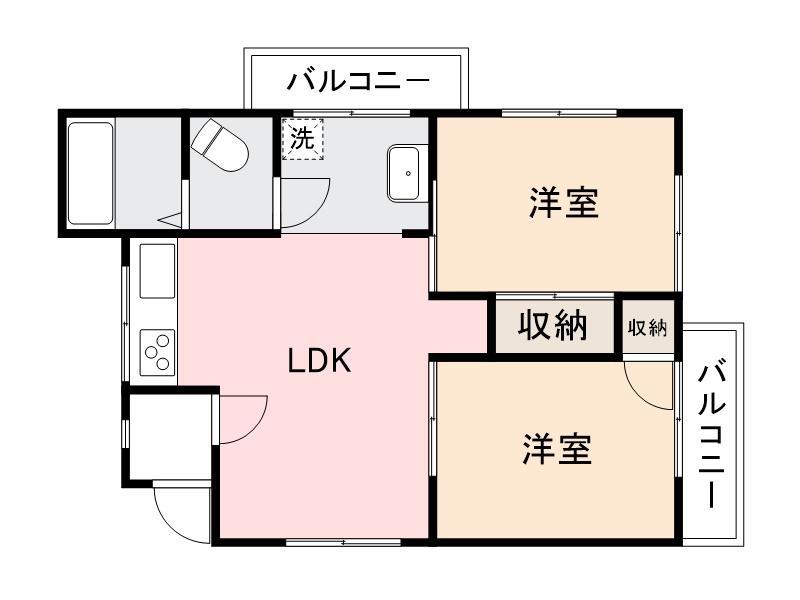 ファーマランド F2(2LDK/2階)の間取り写真