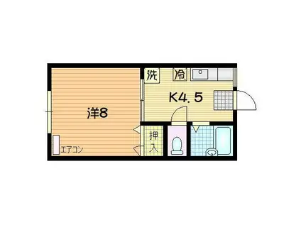 コンフォートフラッツ1ST(1K/1階)の間取り写真