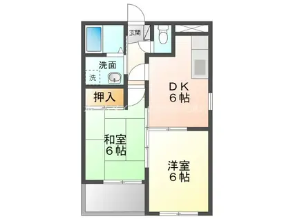 GRACE喜泉(2DK/4階)の間取り写真