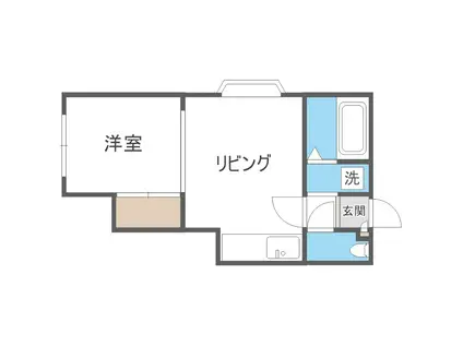 シェーンブルン美園(1DK/2階)の間取り写真