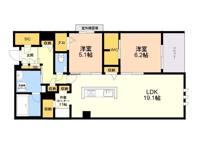 シャーメゾン赤坂けやき通(2LDK/3階)の間取り写真