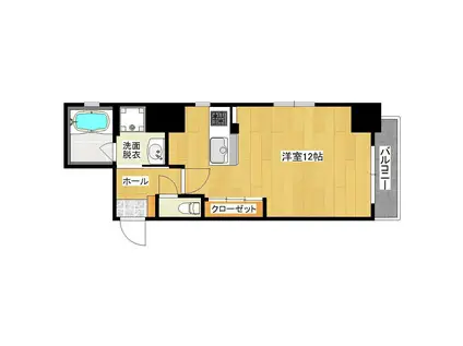 ピュアコート(ワンルーム/6階)の間取り写真