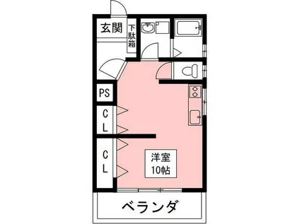 メゾンラピス(ワンルーム/3階)の間取り写真