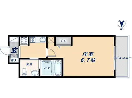 エステムコート阿波座プレミアム(1K/14階)の間取り写真
