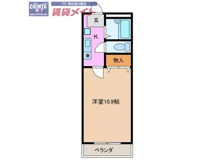 セピアMAISON 21(1K/3階)の間取り写真