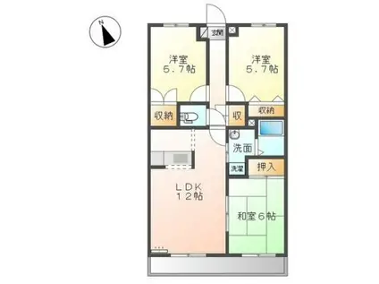 エランドールII(3LDK/2階)の間取り写真