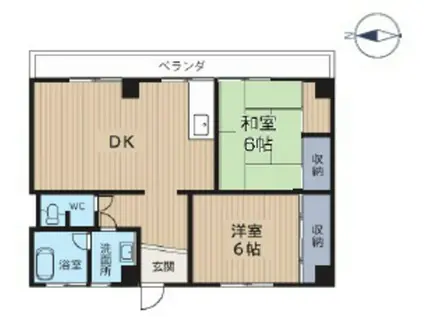 第一耐火ビル(2DK/5階)の間取り写真