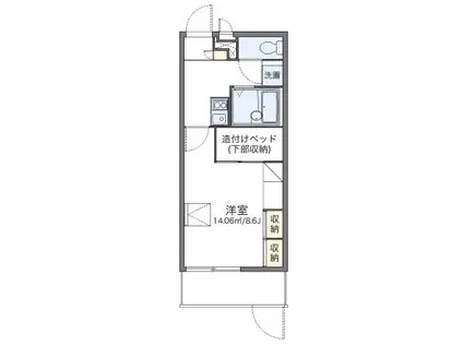 レオパレスリバーサイドイン千星(1K/3階)の間取り写真