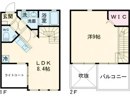 プレミアムアイランド上峰V(1LDK/1階)の間取り写真