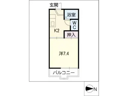 メイプル高島(1K/1階)の間取り写真