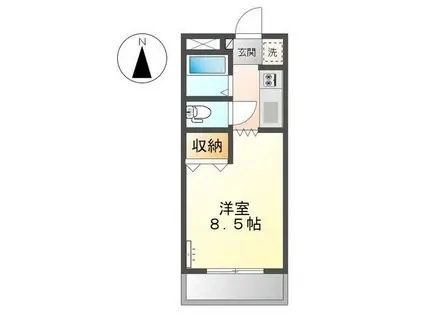 グランチェスタII(1K/2階)の間取り写真