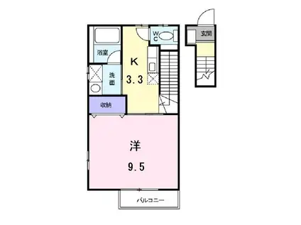 サンフラワーあたご(1K/2階)の間取り写真