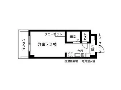 メジログランデ星ヶ丘(ワンルーム/3階)の間取り写真