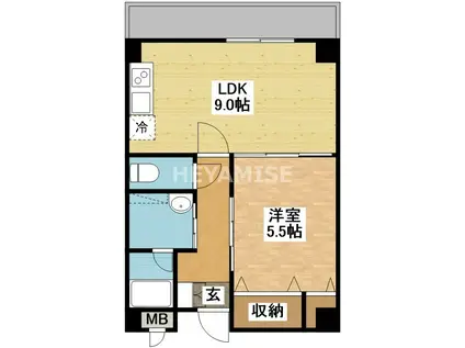 デ・クメール蛍茶屋東(1LDK/5階)の間取り写真