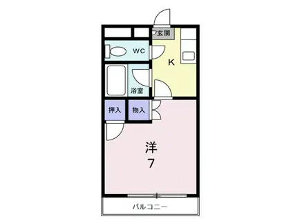 メゾンセシボン・E(1K/3階)の間取り写真