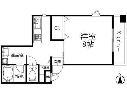 COMHOUSEI(1K/1階)の間取り写真