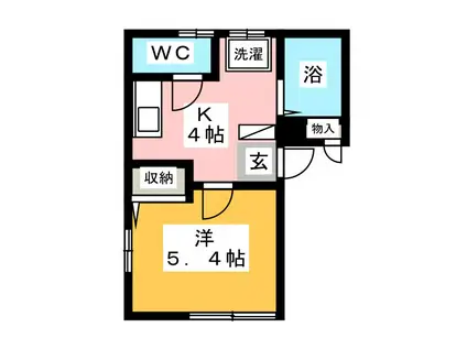 フェリーチェK(1K/2階)の間取り写真