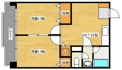 第2柴田ビル(2DK/2階)の間取り写真