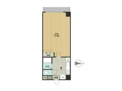 けやきヒルズ南町(1K/4階)の間取り写真