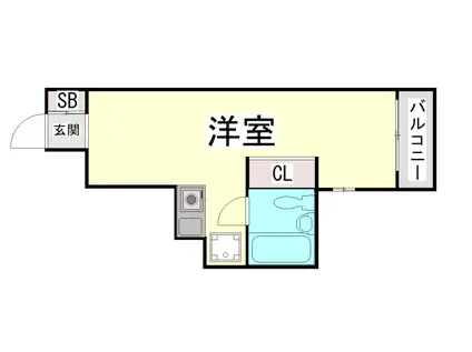 ロマネスク王子公園(ワンルーム/5階)の間取り写真