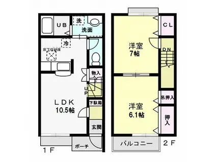 メゾングラシア B(2LDK/1階)の間取り写真