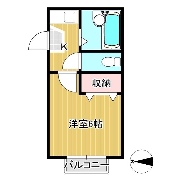 セレーネハイム第13(1K/2階)の間取り写真