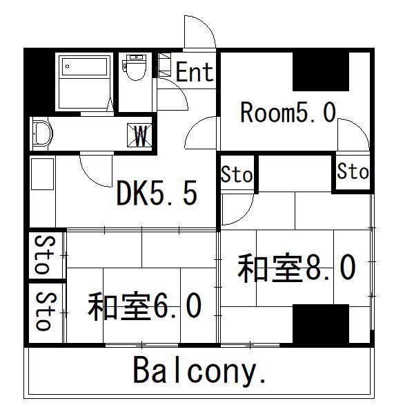 伊藤ハイム(3DK/1階)の間取り写真