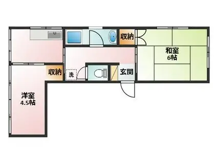 八まきビル(2DK/2階)の間取り写真