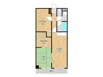 メゾンエスポワール(2SLDK/4階)の間取り写真