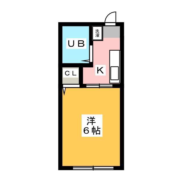 アスターA(1K/1階)の間取り写真