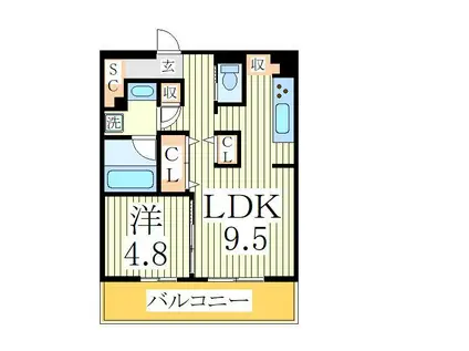 ART RESIDENCE IN KASHIWA-NO-HA(1LDK/4階)の間取り写真