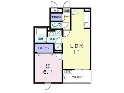 ジュエル ミネ(1LDK/4階)の間取り写真